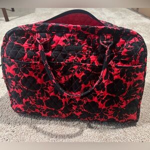 Vera Bradley overnight duffel with matching umbrella. Red and black